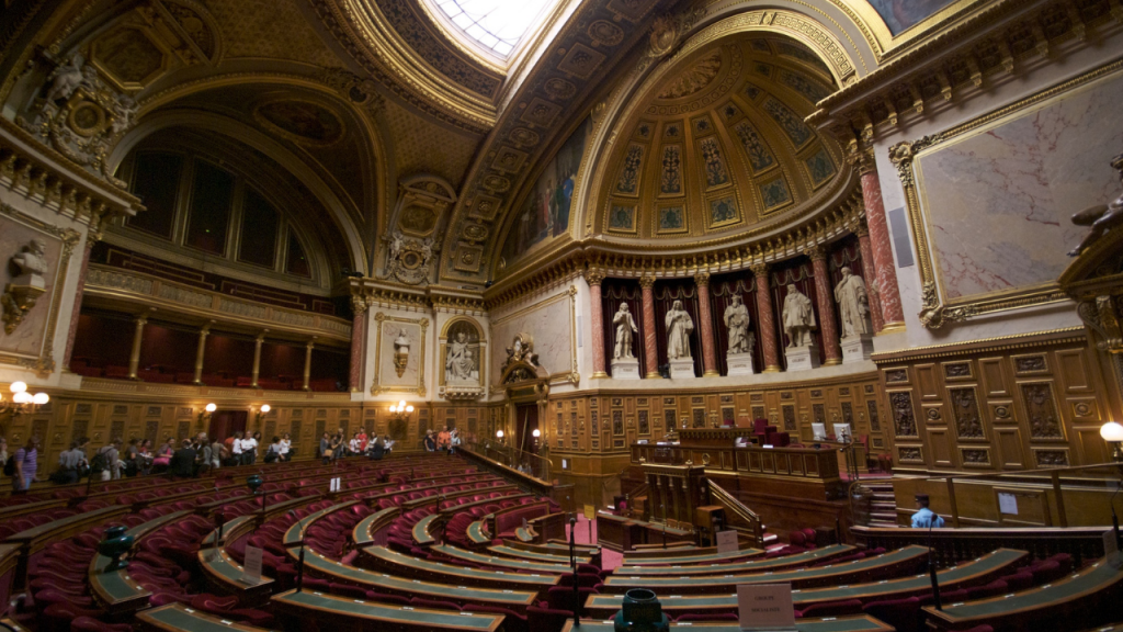 L'hémicycle du Sénat français en septembre 2009. Creative Commons Attribution-Share Alike 3.0 Unported license. Attribution: Romain Vincens